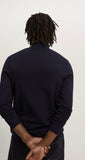 ZARA BASIC HIGH NECK SWEATER BLUE