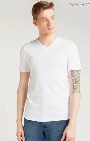 Splash Solid T-shirt with V-neck and Short Sleeves