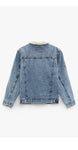 ZARA DENIM JACKET WITH FAUX SHEARLING