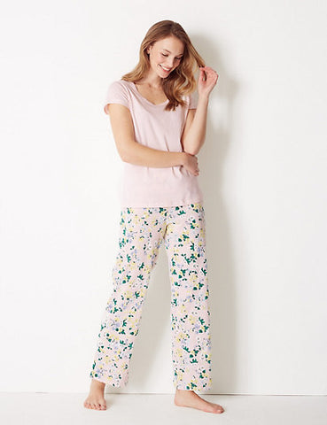 M&S Pure Cotton Floral Pyjama Set
