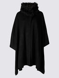 M&S Fur Collar Knitted Wrap