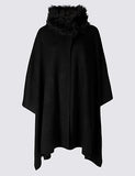 M&S Fur Collar Knitted Wrap