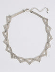 M&S Silver Plated Ball Chain Collar Necklac
