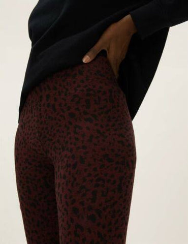 Printed High-Waisted Leggings Jersey Stretch Fabric