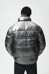 ZARA Champion Silver Puffer Jacket