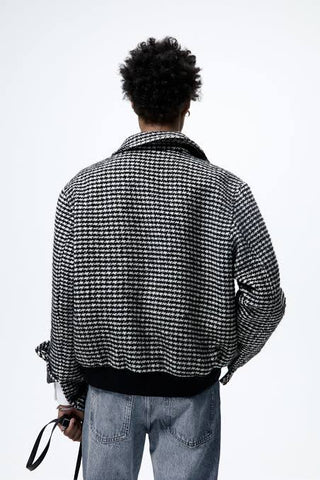 ZARA HoundStooth Textured Jacket