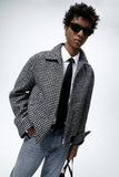 ZARA HoundStooth Textured Jacket