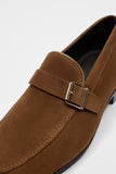 ZARA Leather Loafers With Buckle